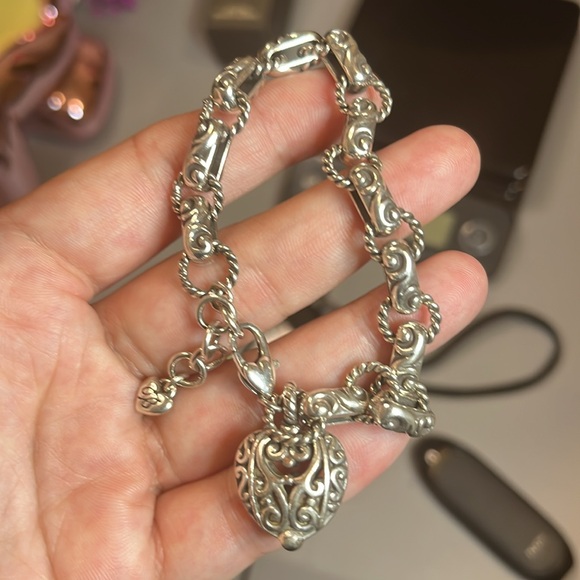 BRIGHTON Silver Heart Charm adjustable Bracelet - Picture 2 of 4
